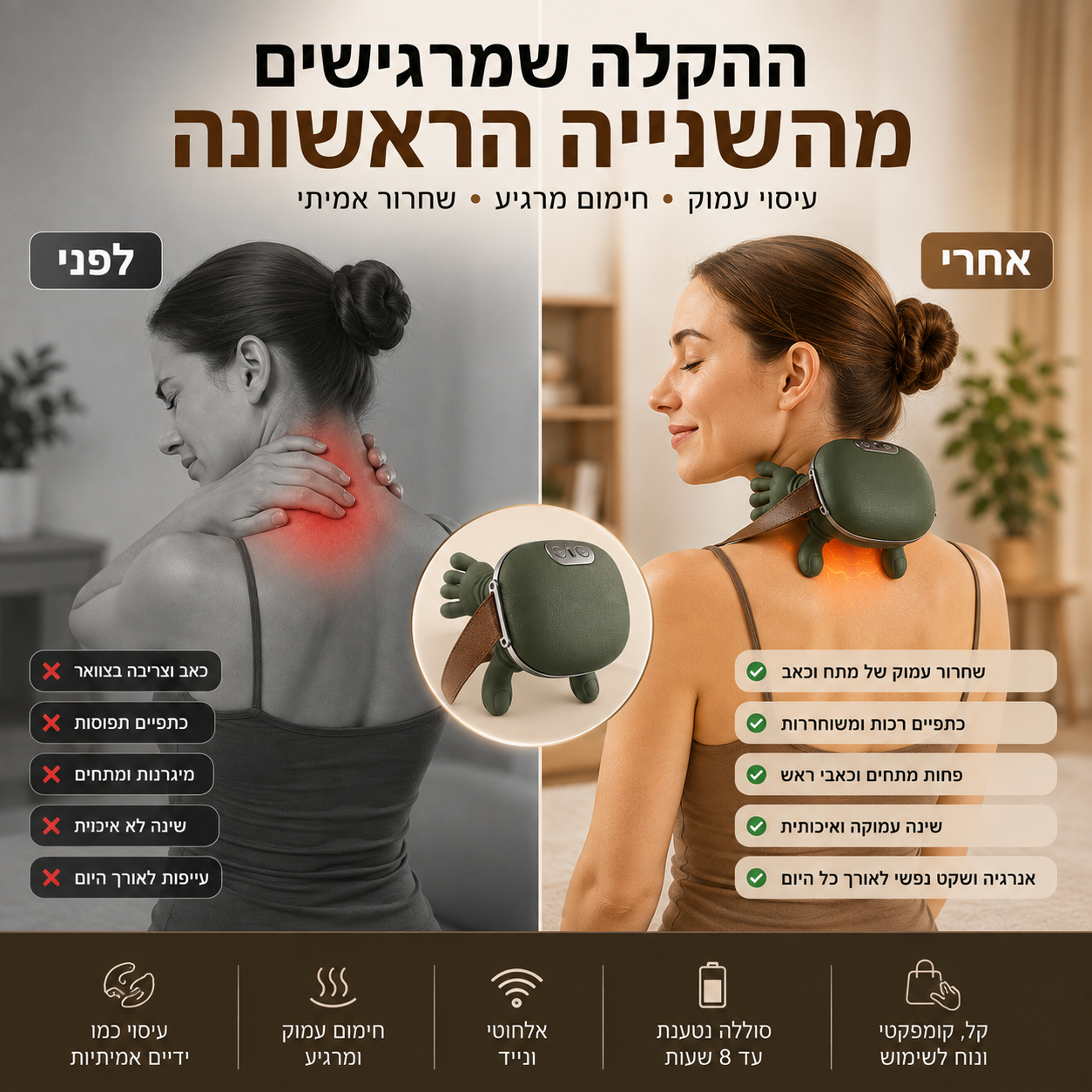 מעסה שרירים מקצועי | DeepRelax™