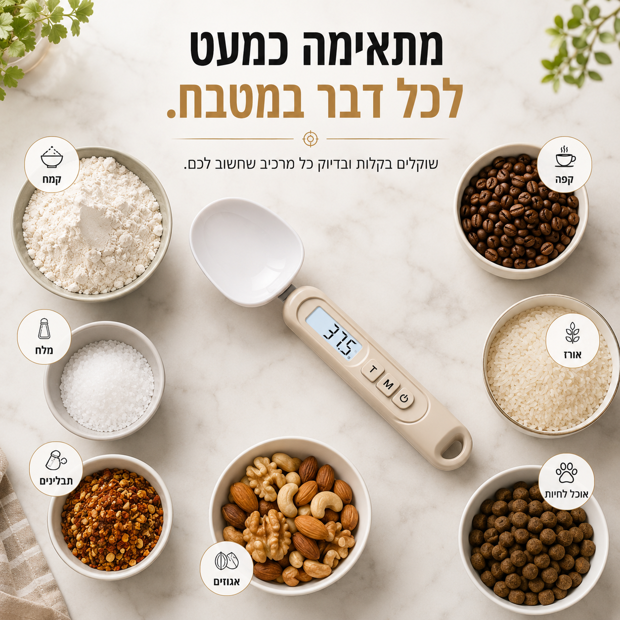 כף שקילה דיגיטלית חכמה | SmartScoop