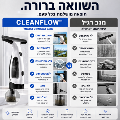 שואב המשטחים החשמלי | CleanFlow