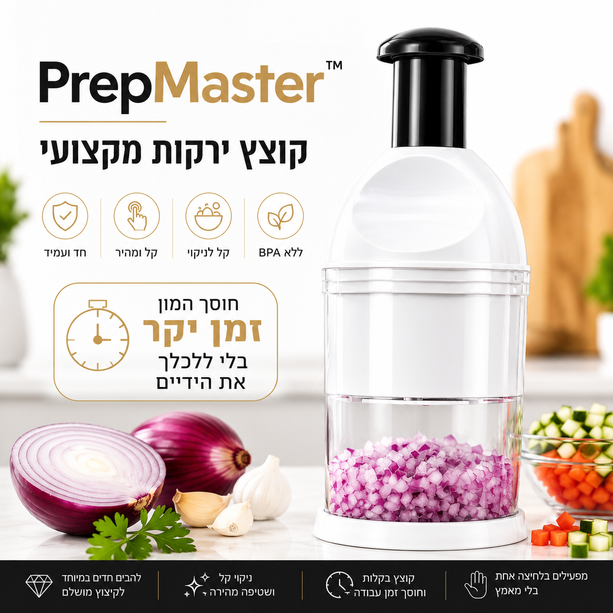 קוצץ ירקות מקצועי | PrepMaster™