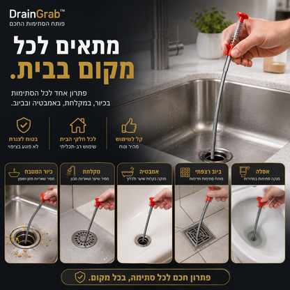 פותח הסתימות החכם | DrainGrab™