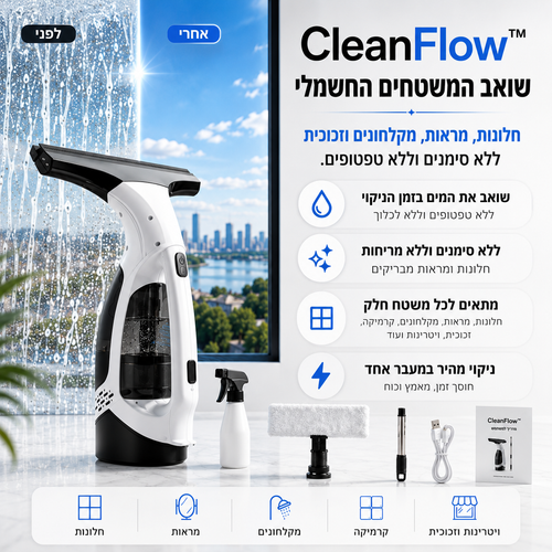 שואב המשטחים החשמלי | CleanFlow