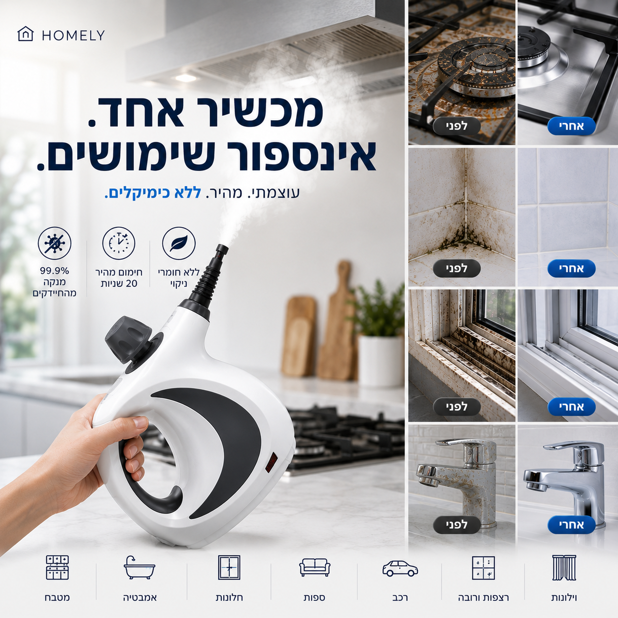 מנקה האדים החכם | HOMELY