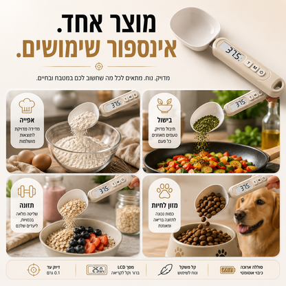 כף שקילה דיגיטלית חכמה | SmartScoop