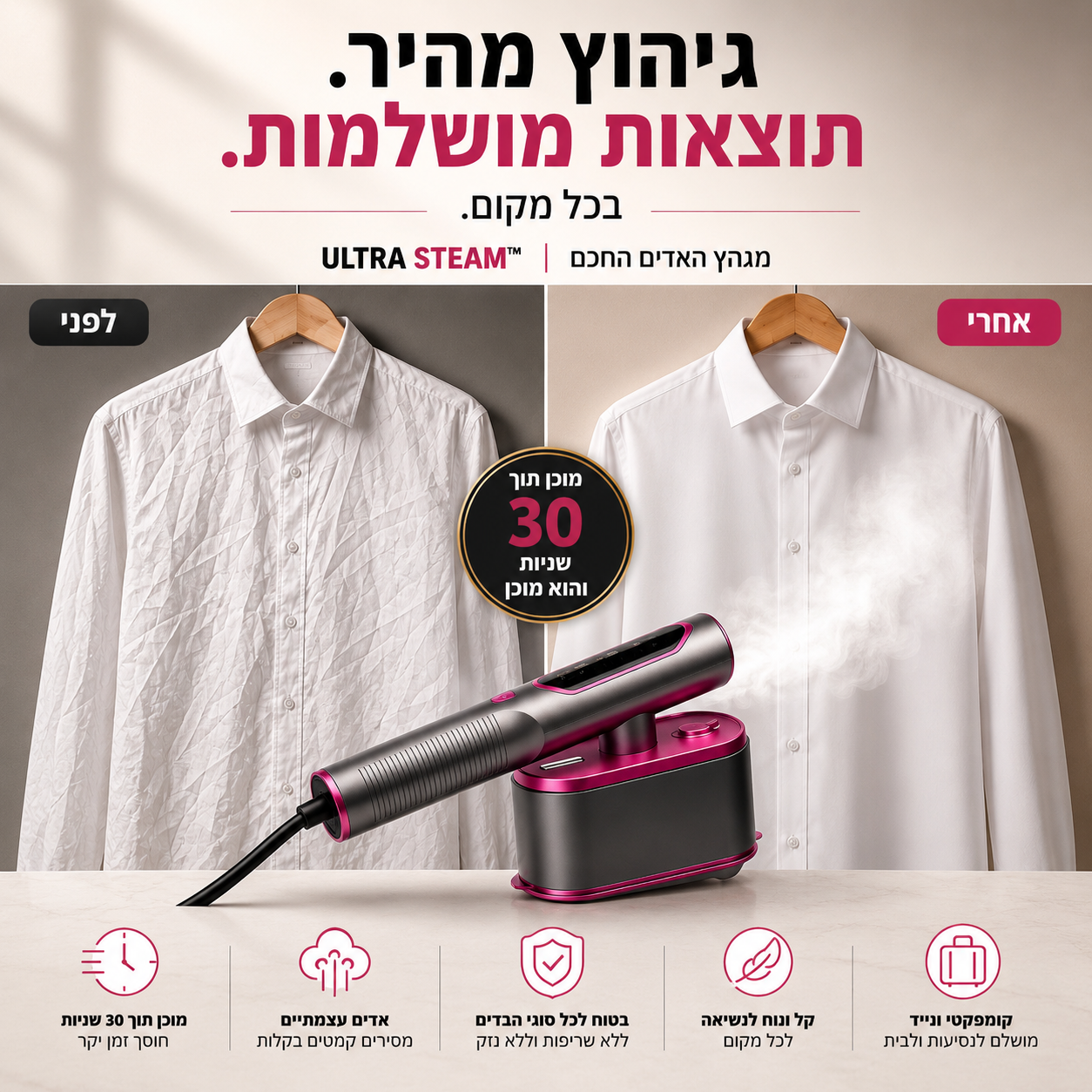 מגהץ האדים החכם | ULTRA STEAM™