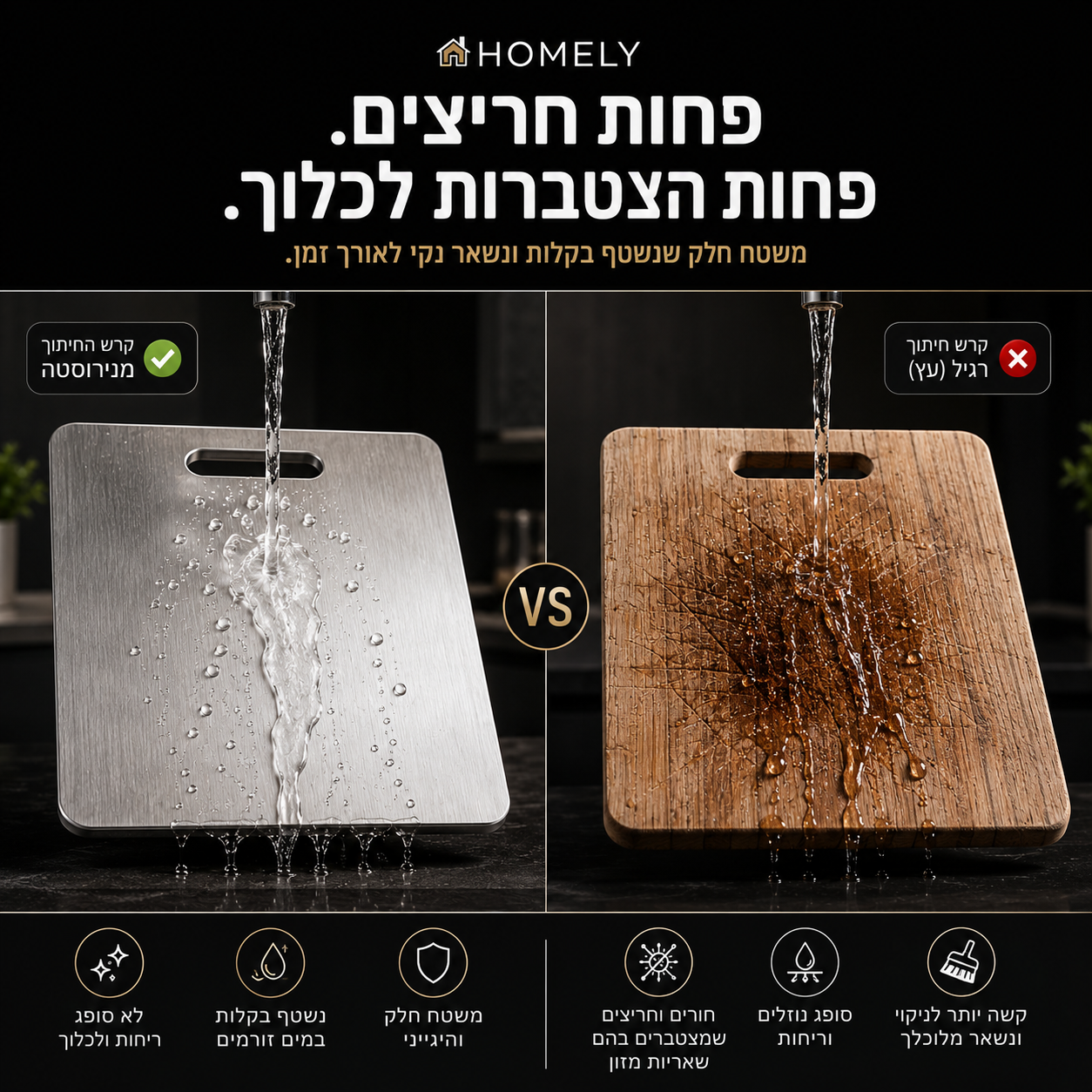 קרש החיתוך מנירוסטה | HOMELY