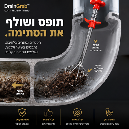 פותח הסתימות החכם | DrainGrab™
