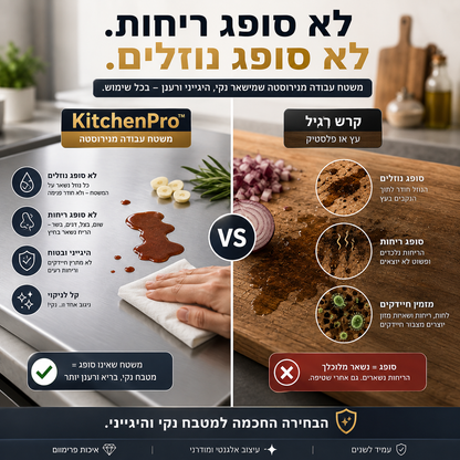 משטח עבודה מנירוסטה | KitchenPro™
