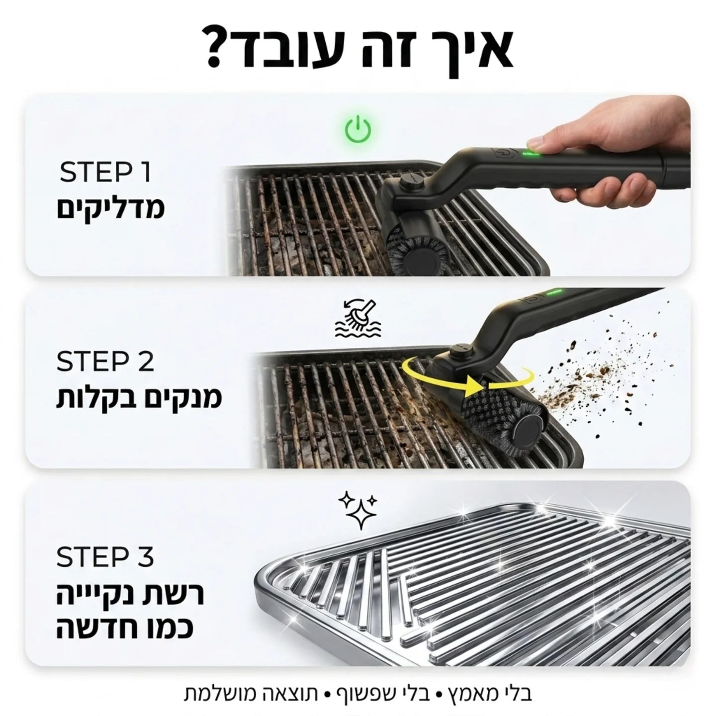 Turbo GrillMaster™ | ניקוי עוצמתי לגריל תוך דקות